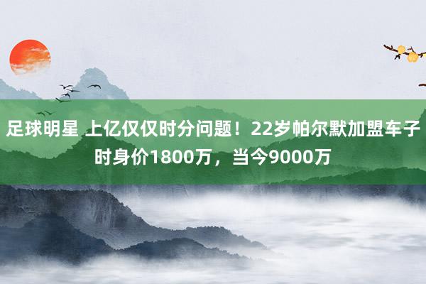 足球明星 上亿仅仅时分问题！22岁帕尔默加盟车子时身价1800万，当今9000万