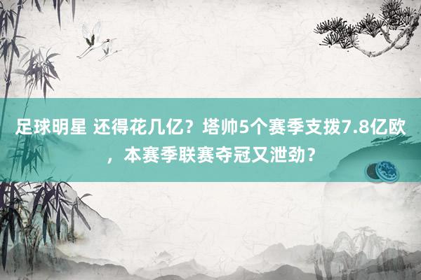 足球明星 还得花几亿？塔帅5个赛季支拨7.8亿欧，本赛季联赛夺冠又泄劲？